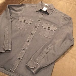 TAYLOR STITCH blue thick chambray chore shirt 42